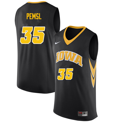 Men #35 Cordell Pemsl Iowa Hawkeyes College Basketball Jerseys Sale-Black